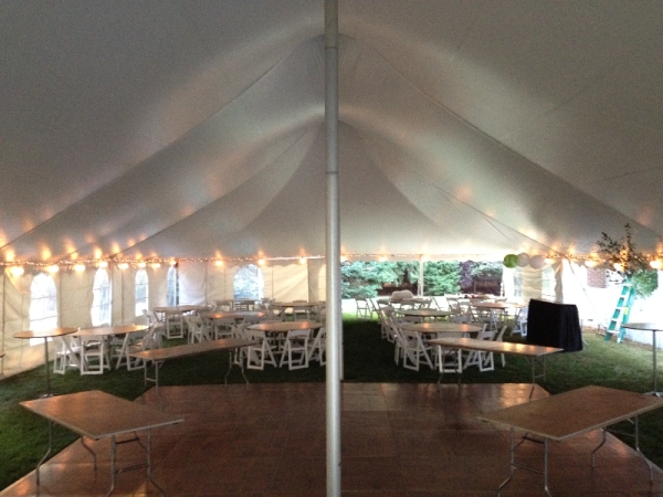 Table rental at wedding reception in Sun Prairie.